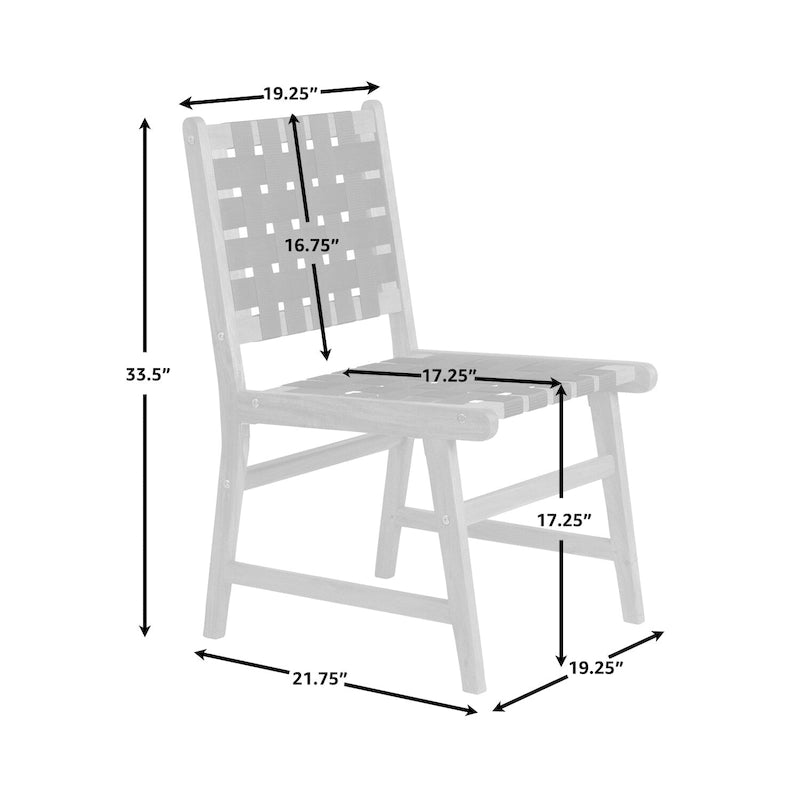 Chaise de salle à manger sans accoudoirs Sava pour l'intérieur et l'extérieur, noire