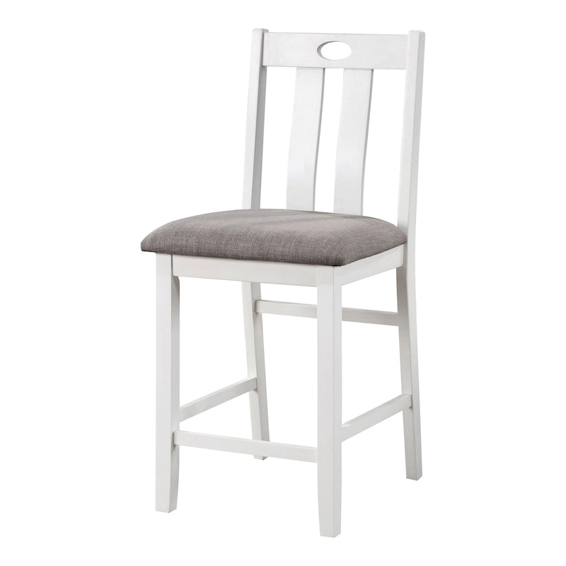 Ensemble de table à hauteur de comptoir 5 pièces Badia en bois blanc de Furniture of America