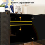 Hexagonal Pattern 2-door Storage Cabinet Buffet Cabinet Sideboard