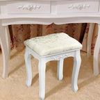 Coiffeuse Maquillage avec Miroir Rotatif et Tabouret - (29,52 x 15,75 x 56,1)