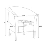 Linon Andrew Barrel Club Chair Jet Black Upholstery