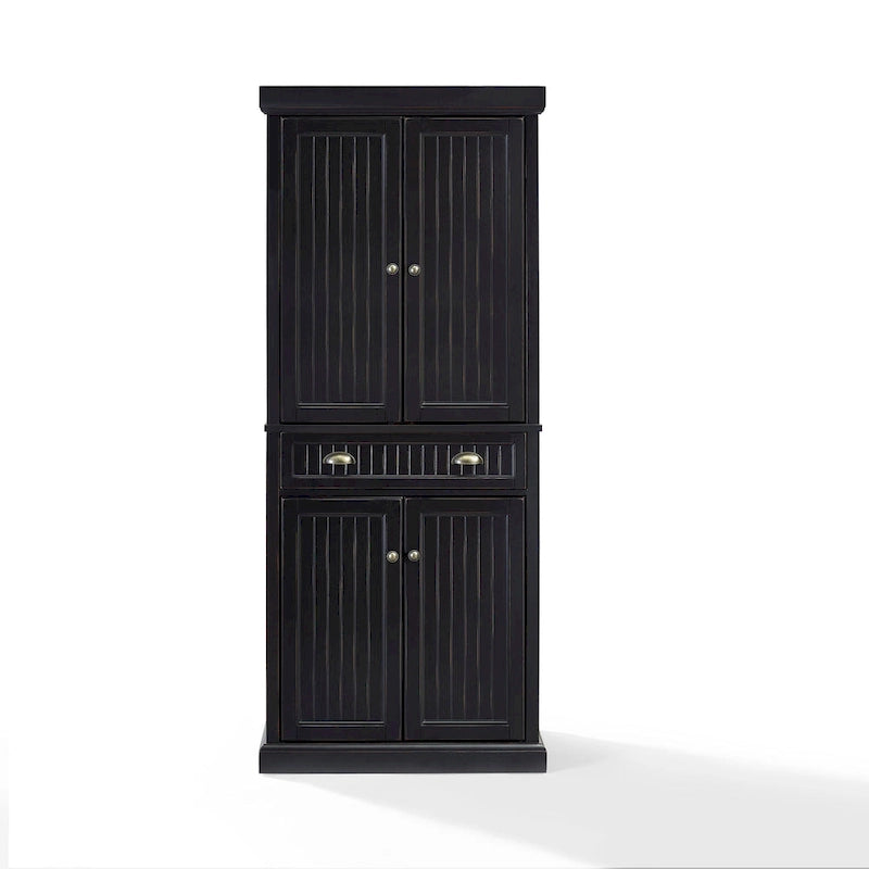 Alacena de cocina negra desgastada