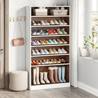 9 Tiers Tall Shoe Storage Rack Cabinet with Open Shelf for Entryway