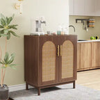 Lot de 2 buffets en rotin, buffet de 150 cm avec portes, meuble d'appoint