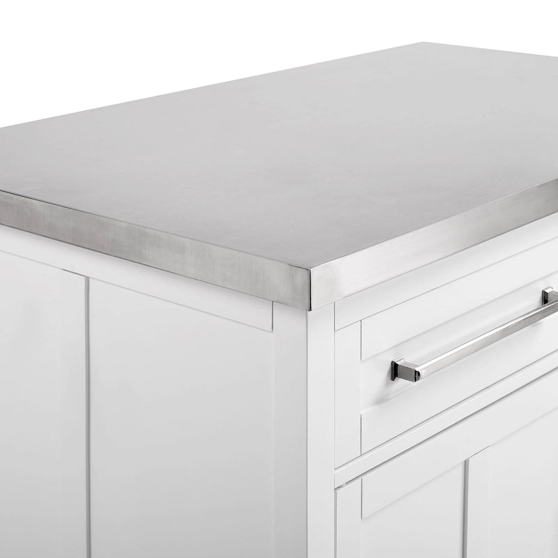 Îlot de cuisine en acier inoxydable Crosley Silvia - 28p x 46L x 36,5H