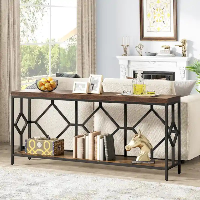 70.9 Inche Extral Long Console Sofa Accent Table for Entryway Living Room