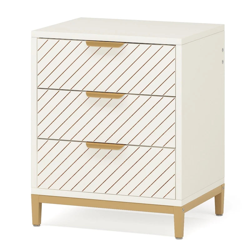 Tables de chevet avec tiroirs, Table de chevet moderne en bois clair pour chambres à coucher