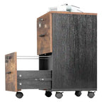 2-Drawer Rolling Wood File Cabinet with Lock