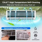 Costway 18000BTU Wifi Enabled Mini Split Air Conditioner & Heater with Heat Pump White/Black