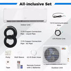 Costway 18000BTU Wifi Enabled Mini Split Air Conditioner & Heater with Heat Pump White/Black