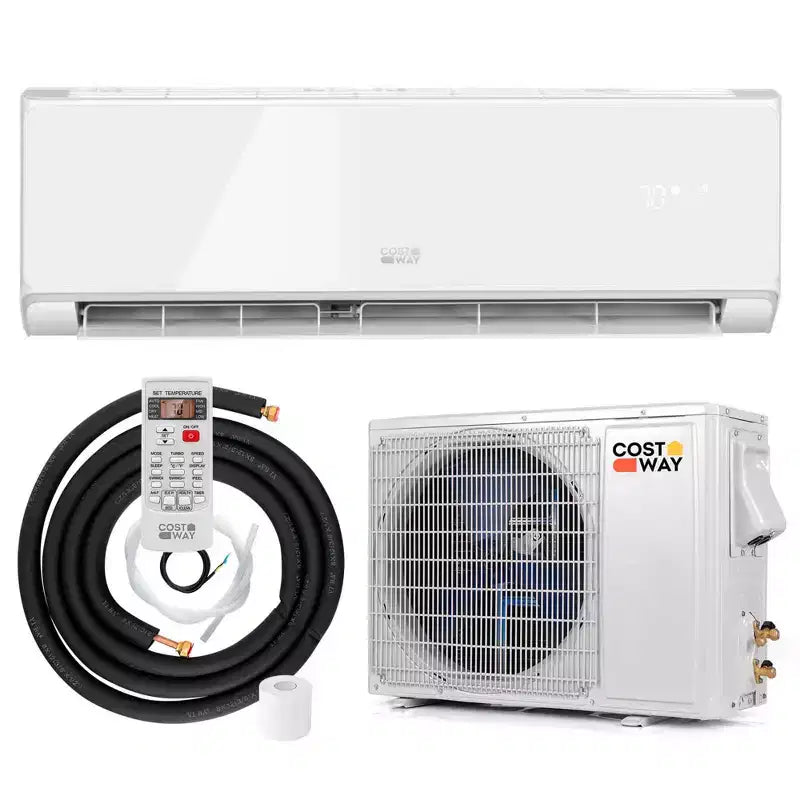 Costway 18000BTU Wifi Enabled Mini Split Air Conditioner & Heater with Heat Pump White/Black
