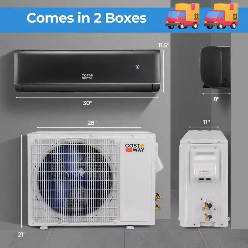 Climatiseur et Chauffage Mini Split Costway 12000 BTU avec Pompe à Chaleur