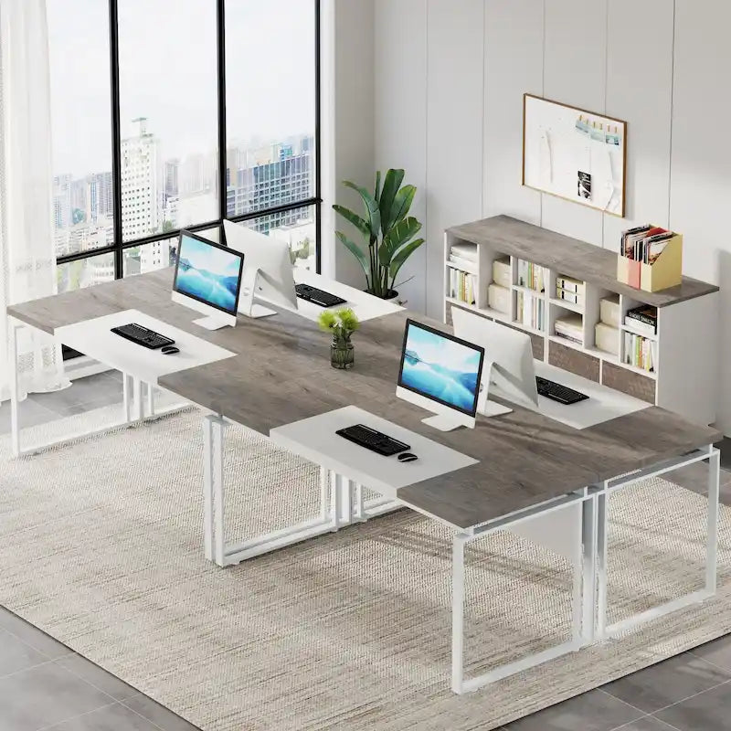 Bureau d'ordinateur exécutif moderne de 63 po, bureau de télétravail de 5 pi (Bureau seulement)