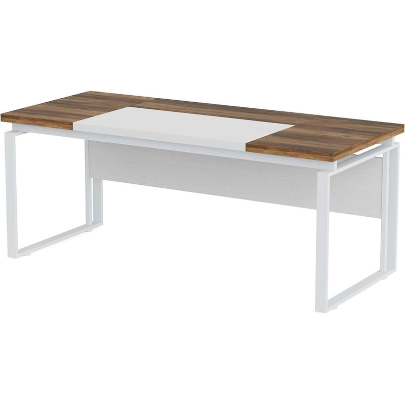Bureau d'ordinateur exécutif moderne de 63 po, bureau de télétravail de 5 pi (Bureau seulement)