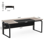 Bureau d'ordinateur exécutif moderne de 63 po, bureau de télétravail de 5 pi (Bureau seulement)