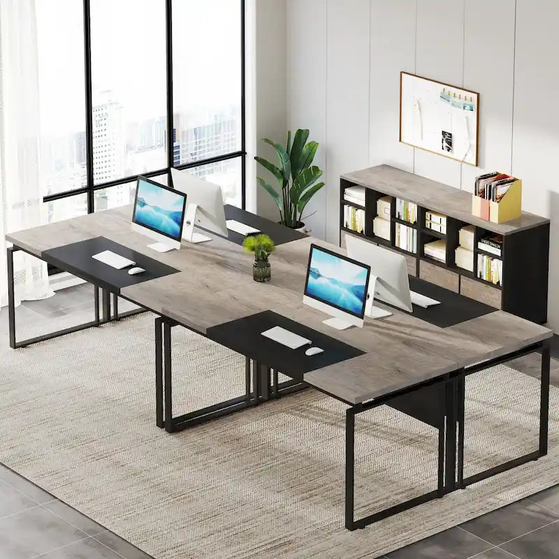 Bureau d'ordinateur exécutif moderne de 63 po, bureau de télétravail de 5 pi (Bureau seulement)