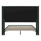 Upholstered Platform Bed with Wingback Headboard