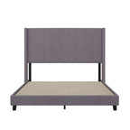 Upholstered Platform Bed with Wingback Headboard