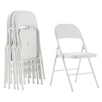 Chaises pliantes élégantes en fer et PVC pour conventions et expositions Blanches