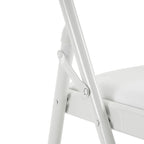 Chaises pliantes élégantes en fer et PVC pour conventions et expositions Blanches