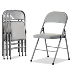 Chaises pliantes élégantes en fer et PVC pour conventions et expositions Blanches