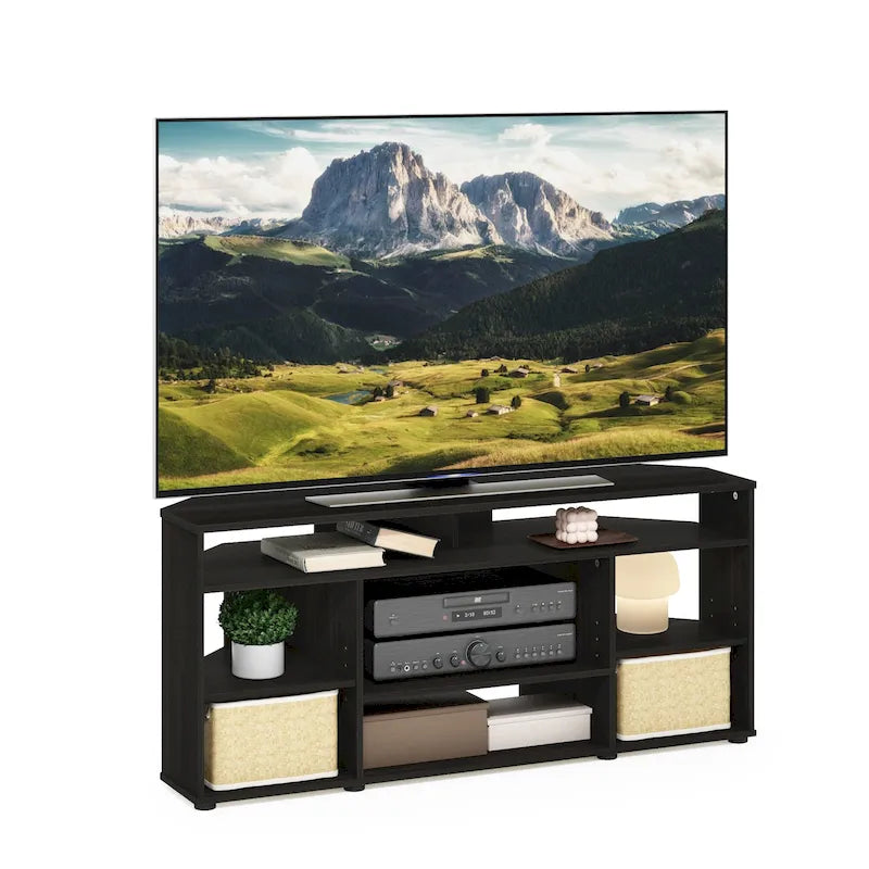 Meuble TV d'angle Jensen Furinno pour téléviseur jusqu'à 55 pouces, Espresso