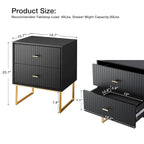 Tables de Chevet, Lot de 2, avec Cadre en Métal, pour Chambre à Coucher, Salon, Table d'Appoint