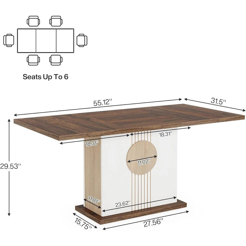 Farmhouse Wood Dining Table