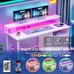 Moasis Computer Desk with Monitor Stand Home Office Gaming Desks with Drawer Filing Cabinet