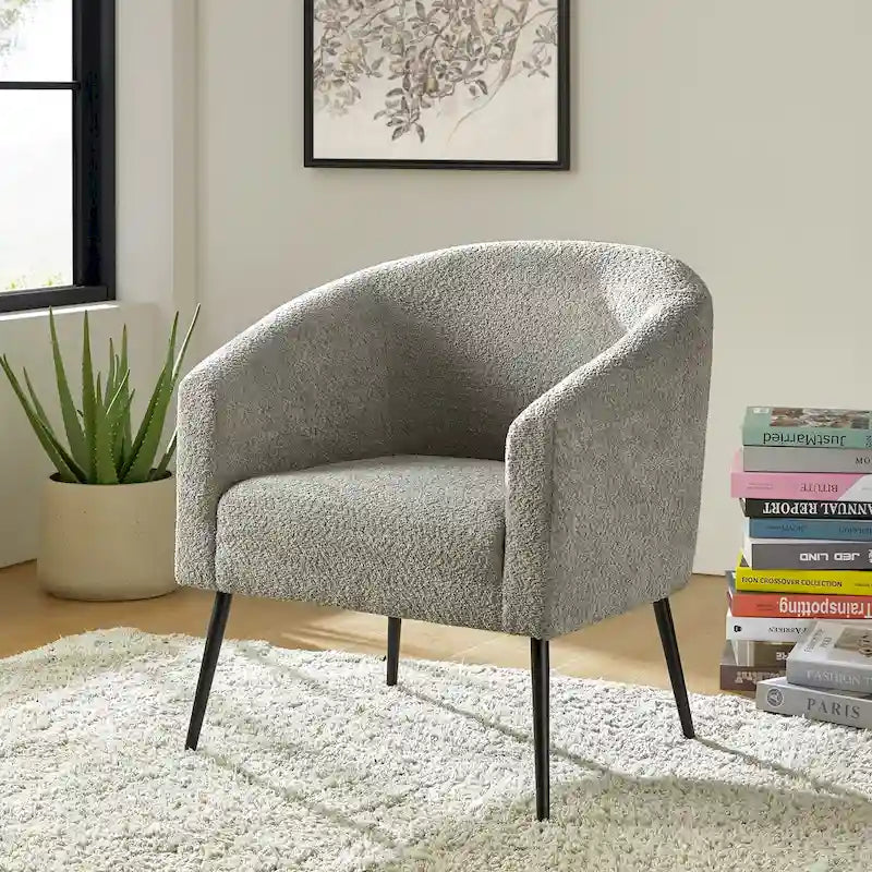 Hal Modern Boucle Armchair with Metal Legs by HULALA HOME