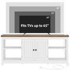 Moasis Farmhouse 59 TV Stand Entertainment Center with Storage Shelves for TVs up to 65-inch