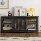 Moasis Farmhouse 59 TV Stand Entertainment Center with Storage Shelves for TVs up to 65-inch