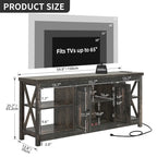 Moasis Farmhouse 59 TV Stand Entertainment Center with Storage Shelves for TVs up to 65-inch