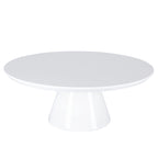Mesa de centro moderna tipo cono para sala de estar, acabado brillante, 35.4 pulgadas de diámetro, blanco o negro