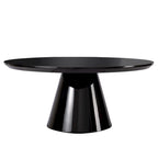 Mesa de centro moderna tipo cono para sala de estar, acabado brillante, 35.4 pulgadas de diámetro, blanco o negro