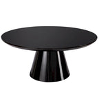Mesa de centro moderna tipo cono para sala de estar, acabado brillante, 35.4 pulgadas de diámetro, blanco o negro