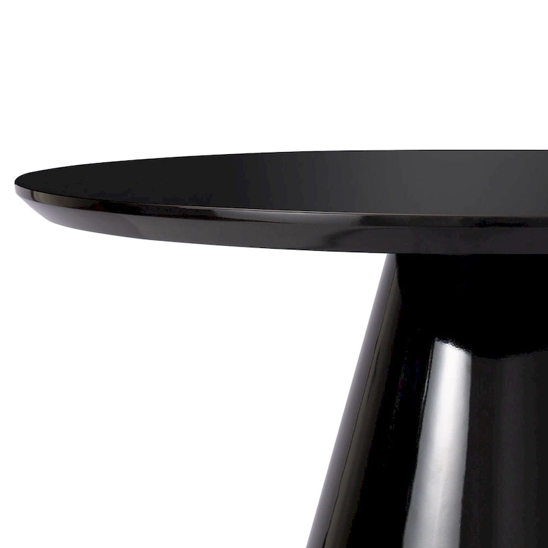 Mesa de centro moderna tipo cono para sala de estar, acabado brillante, 35.4 pulgadas de diámetro, blanco o negro