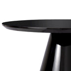 Mesa de centro moderna tipo cono para sala de estar, acabado brillante, 35.4 pulgadas de diámetro, blanco o negro