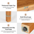 39.4 Inches Square 2-4 People Dining Table with Solid Wood Legs for Living Room Dining Room