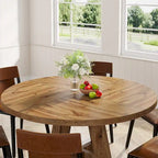 Table à manger ronde de 47 pouces pour 4 personnes, table de salle à manger en bois pour cuisine, salle à manger, salon - N/A
