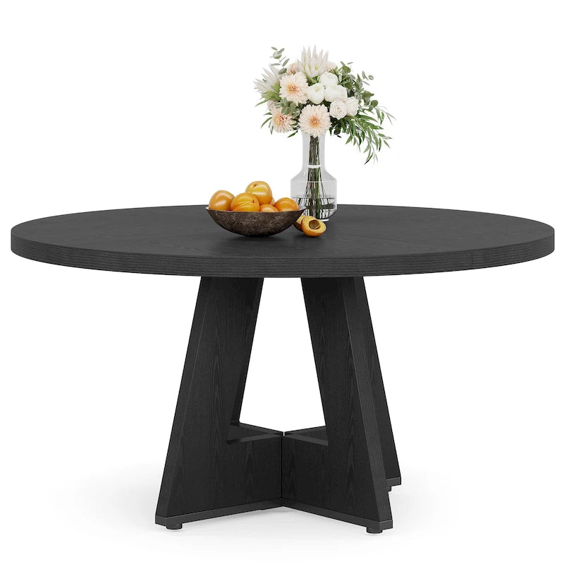 Table à manger ronde de 47 pouces pour 4 personnes, table de salle à manger en bois pour cuisine, salle à manger, salon - N/A