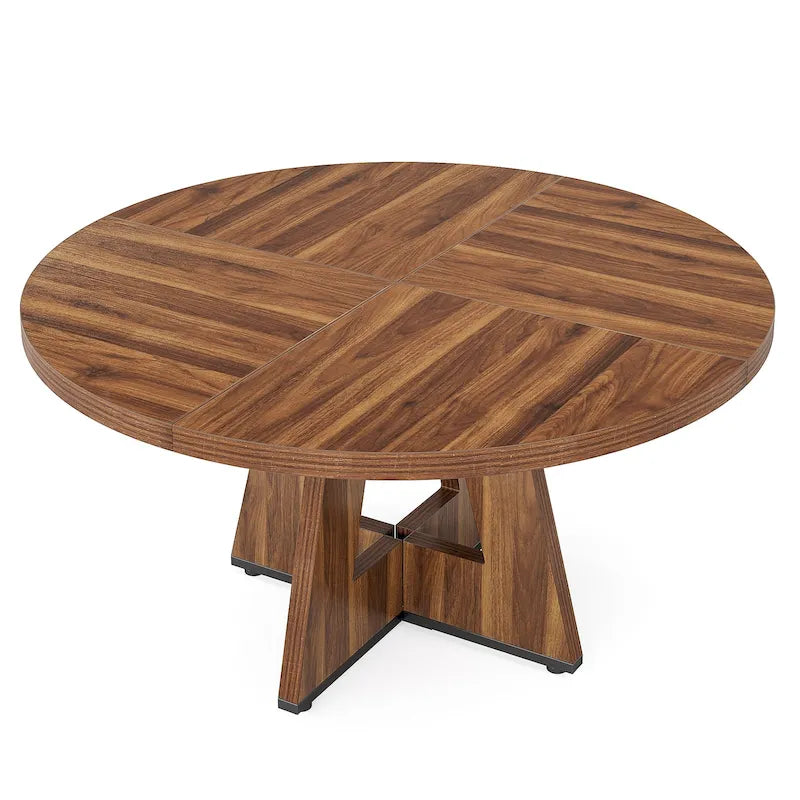 Table à manger ronde de 47 pouces pour 4 personnes, table de salle à manger en bois pour cuisine, salle à manger, salon - N/A