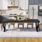 Rectangular Dining Table for 6-8 People, 78 inch Large Wood Kitchen Tables Farmhouse