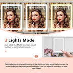 43.3W Makeup Vanity White Vanity Desk with Hidden Storage Shelves