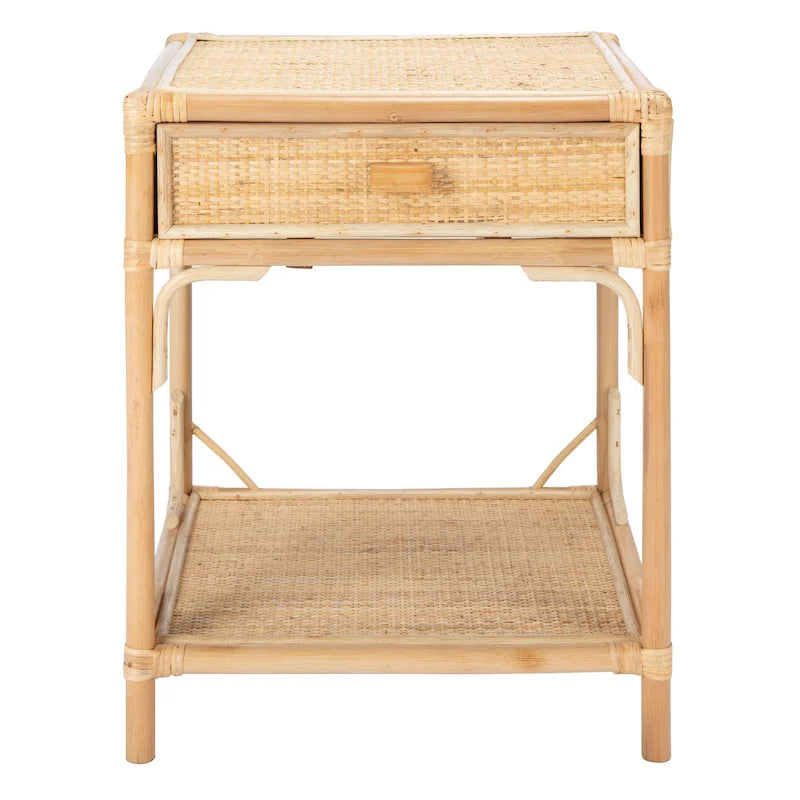 Table de chevet côtière Clarisa de SAFAVIEH à 1 tiroir et 1 étagère