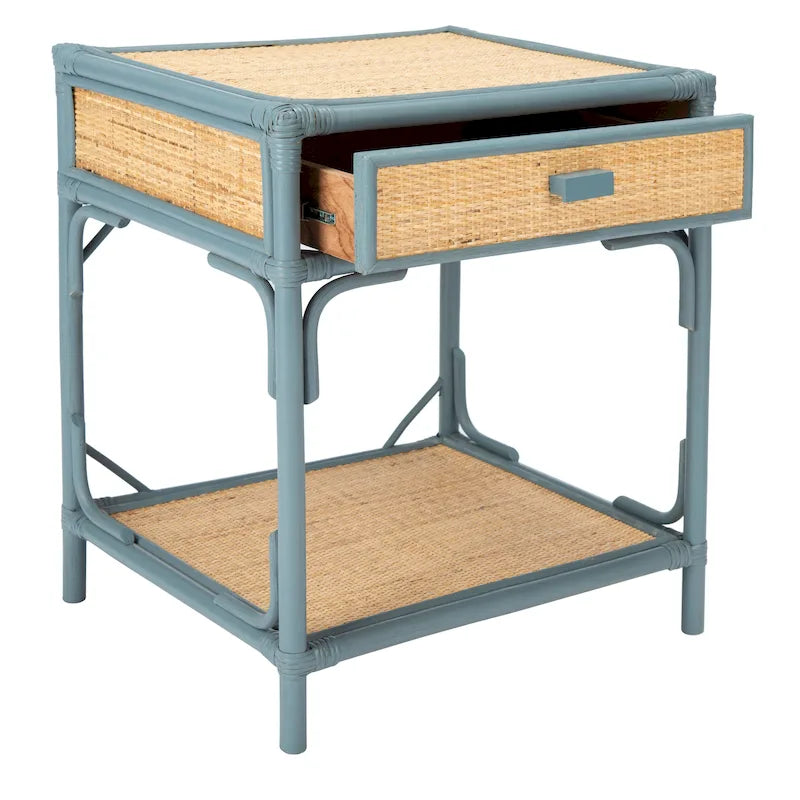 Table de chevet côtière Clarisa de SAFAVIEH à 1 tiroir et 1 étagère