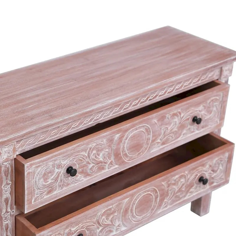 vidaXL Sideboard with 2 Drawers 35.4x11.8x23.6 Solid Mahogany Wood
