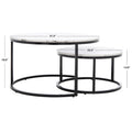 SAFAVIEH Elberta 2 Round Nesting Coffee Table - 43 L x 36 D x 18 H - 32Wx32Dx18H