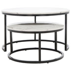 SAFAVIEH Elberta 2 Round Nesting Coffee Table - 43 L x 36 D x 18 H - 32Wx32Dx18H