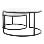 SAFAVIEH Elberta 2 Round Nesting Coffee Table - 43 L x 36 D x 18 H - 32Wx32Dx18H